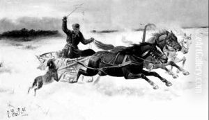 Schlittenfahrt by Adolf (Constantin) Baumgartner-Stoiloff