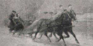 The Winter Sleigh by Adolf (Constantin) Baumgartner-Stoiloff