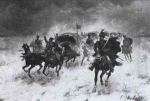 Galoppierende Kosakenreiter