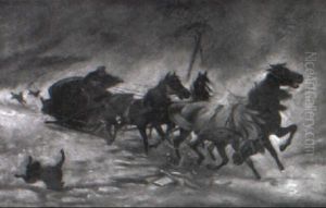 Hard Driving Through The Snow by Adolf (Constantin) Baumgartner-Stoiloff