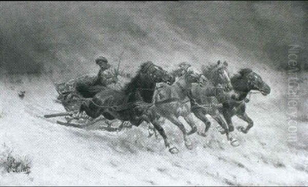 A Troika Pursued By Wolves - view 1