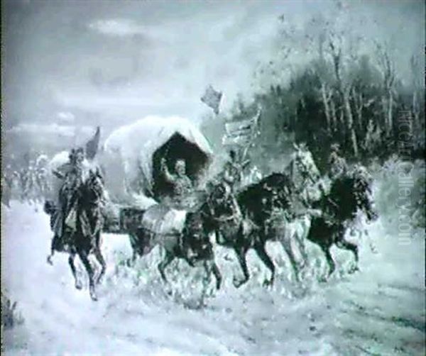 Schwer Bewachte Wagenkolonne In Vollem Galopp - view 1