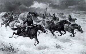 Cussack Charge, Russia by Adolf (Constantin) Baumgartner-Stoiloff