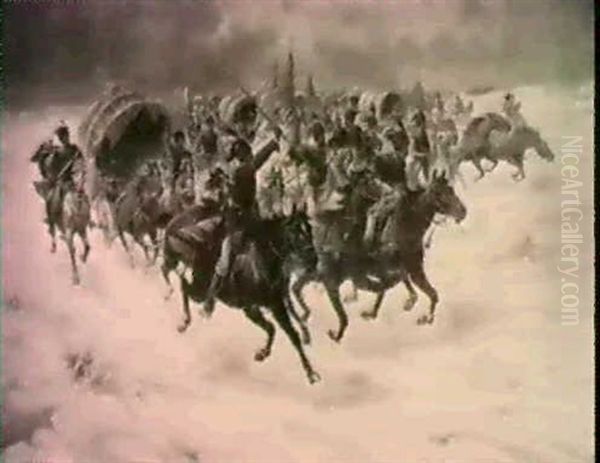 A Cossack Convoy In A Winter Landscape - view 1