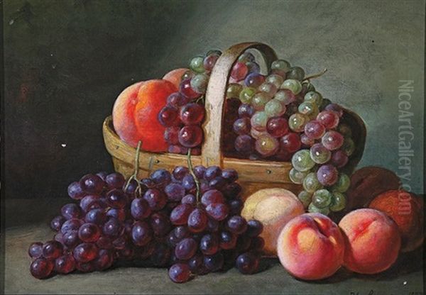 Basket Of Grapes And Peaches - view 1