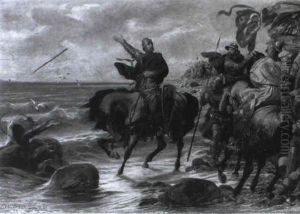 Ritterherr Zur Zeit Der Kreuzz_ge Am Bosporus by Albert Baur the Elder