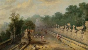 Flaneure Im Park Der Villa D"este In Tivoli by Johann Wilhelm Baur