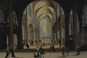 Interieur D'eglise by Johann Wilhelm Baur