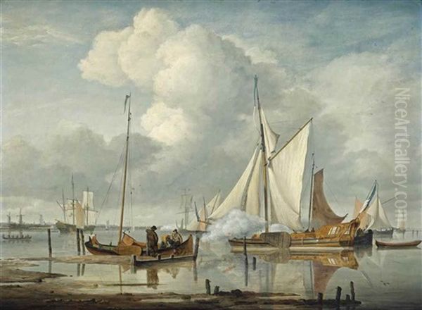 Ships Saluting On The Nieuwe Maas, With Rotterdam In The Distance - view 1