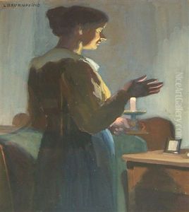 Portrait Einer Jungen Frau Mit Kerze by Lena Baurnfeind