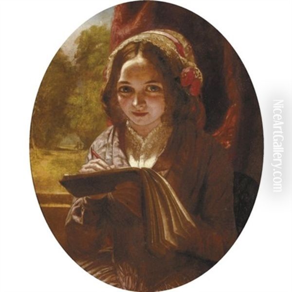 Portrait Of A Girl With A Notebook - view 1
