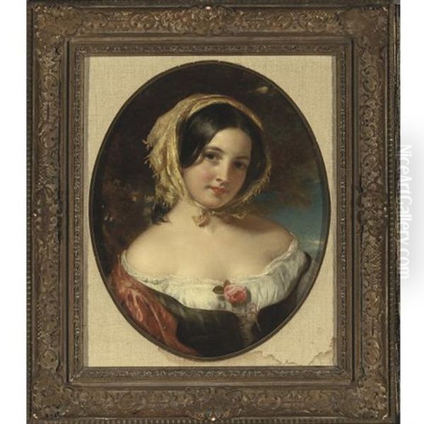Portrait Of A Young Woman Wearing A Yellow Scarf - view 1