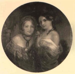Two Young Beauties In A Landscape by Charles Baxter