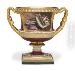 Warwick Burgundy-ground Two-handled Vase by Thomas Baxter