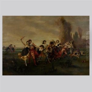 Merry Making In A Field by Emile Antoine Bayard