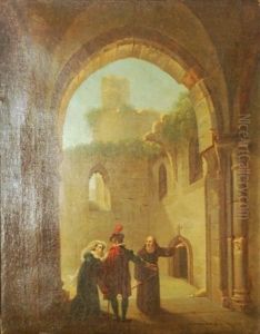 Visite Des Ruines Du Couvent by Emile Antoine Bayard