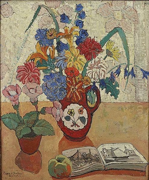 Stilleven Met Bloemen, Boek En Appel - view 1