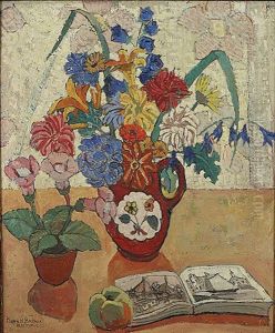 Stilleven Met Bloemen, Boek En Appel by Pierre H. Bayaux