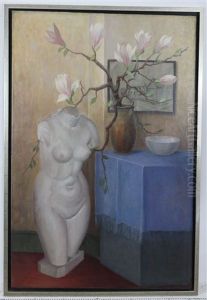 Stilleven Met Magnolia En Tors by Han Bayens