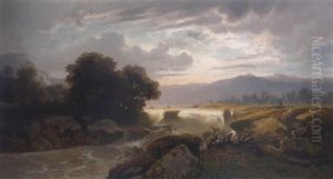 Weite Landschaft Mit Figurlicher Staffage Weite Landschaft Mit Figurlicher Staffage