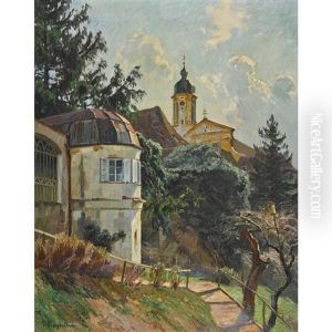 Neuburg An Der Donau Mit St. Peterskirche by Fritz Bayerlein