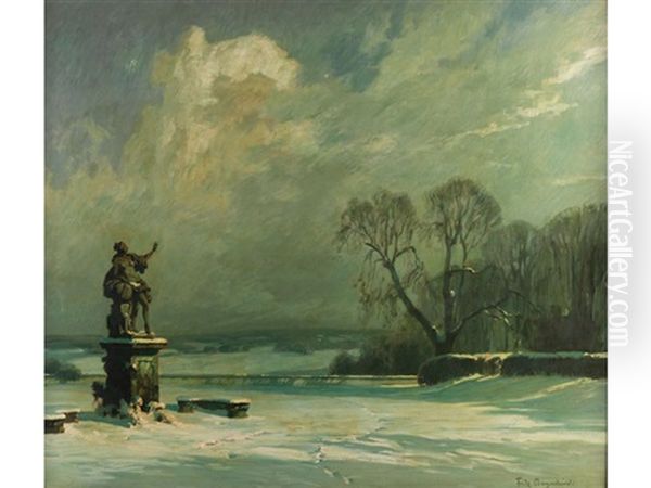 Verschneite Parklandschaft - view 1