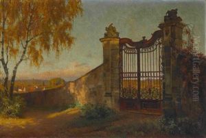 Parktor Bei Schloss Seehof by Fritz Bayerlein