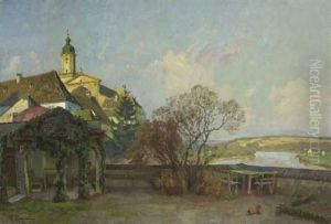 Neuburg An Der Donau - Blick Auf Die Stadtpfarrkirche St. Peter by Fritz Bayerlein