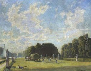 Hochsommer - Heuernte Im Nymphenburger Park by Fritz Bayerlein