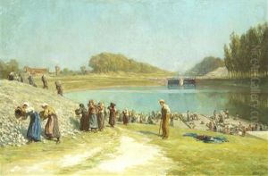 Unloading Flints, St. Valery Sur Somme by Alfred Walter Bayes