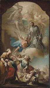 The Ascension Of Saint Leonard (bozzetto) by Francisco Bayeu Y Subias