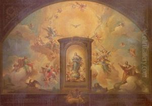 Projet Pour La Fresque Ornant La Paroi De L'autel De La Chappelle Royale D'aranjuez