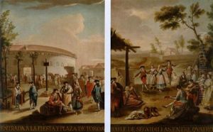 Baile De Seguidillas. Entre Quatro by Francisco Bayeu Y Subias