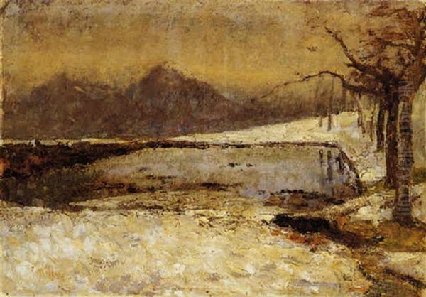 Paesaggio Con Lago Innevato - view 1
