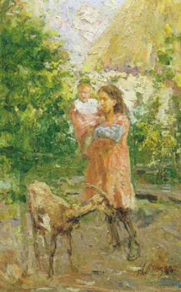 Pastorella Con Bambina - view 1
