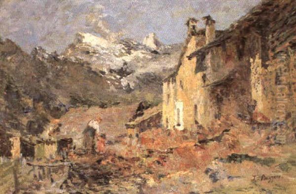 Paesaggio Montano Con Madre E Bimba - view 1