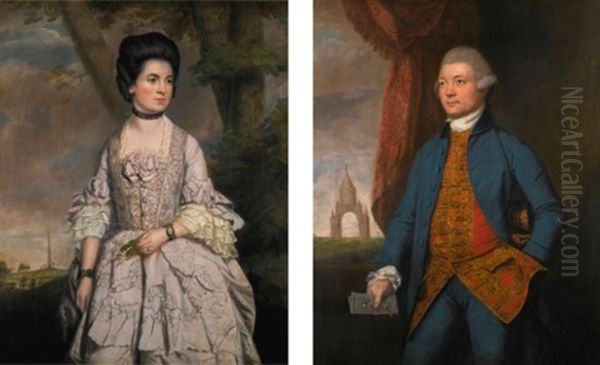 Portrait Of John Newman (d. 1799), Of Barwick Park, Yeovil; And A Portrait Of His Wife, Grace Newman, Nee Hoskins - view 1