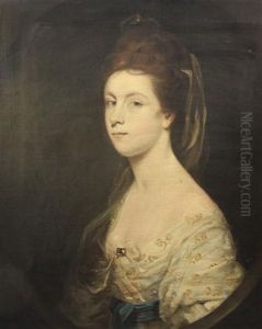 Portrait Of A Young Lady Wearing A White Dress