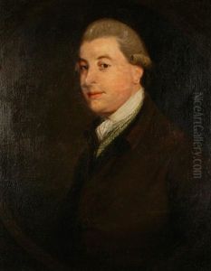 A Portrait Of A Gentleman Wearing A Brown Coat And White Cravat