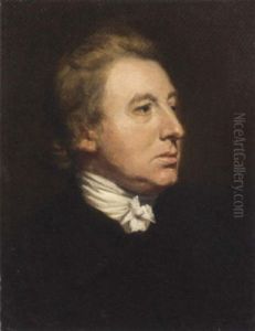 Portrait Of A Gentleman (edmund Burke?) In A Black Coat And White Cravatte