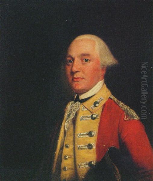 Portrait Of An Officer, In Uniform, With A Tricorn Under His Arm - view 1