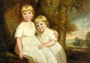 Portrait Of The Burnaby Children, Of Leicestershire by Thomas Beach