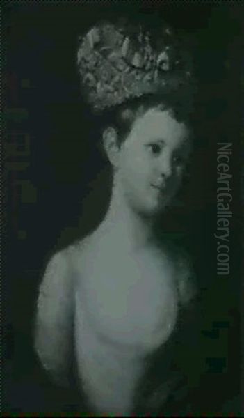 Portrait Of A Boy, Bust Length, In A White Jacket With A Blue Collar; And Portrait Of A Girl, Bust Length.....(2) - view 1