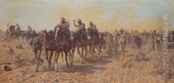 To The Sounds Of Guns, The Forced March; Arrival Of The 62nd Field Battery At The Modder River Battle - view 1