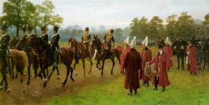 Life Guards And The King's Troop In Hyde Park by James Prinsep Barnes Beadle