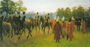 Life Guards And The Kings Troop In Hyde Park by James Prinsep Barnes Beadle