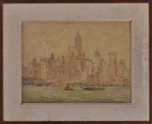 New York Harbor Sceen by Reynolds Beal