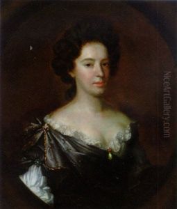Portrait Of A Lady, In A Grey Embroidered Dress Portrait Of A Lady, In A Grey Embroidered Dress