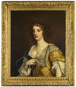 Portrait Of A Lady, Half-length, In A Gold Dress With A White Chemise by Mary Beale