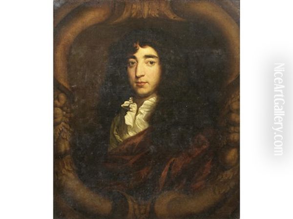 Portrait Of A Gentleman, Bust-length, In Black, Within A Feigned Stone Cartouche - view 1
